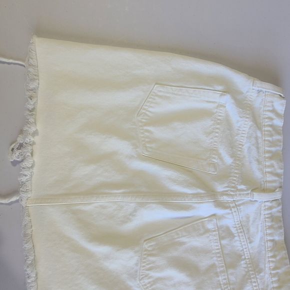 Lucky Brand Skirt Women 6/28 White Denim Cut Off Mid Rise Mini Short Button Fly - Picture 4 of 11